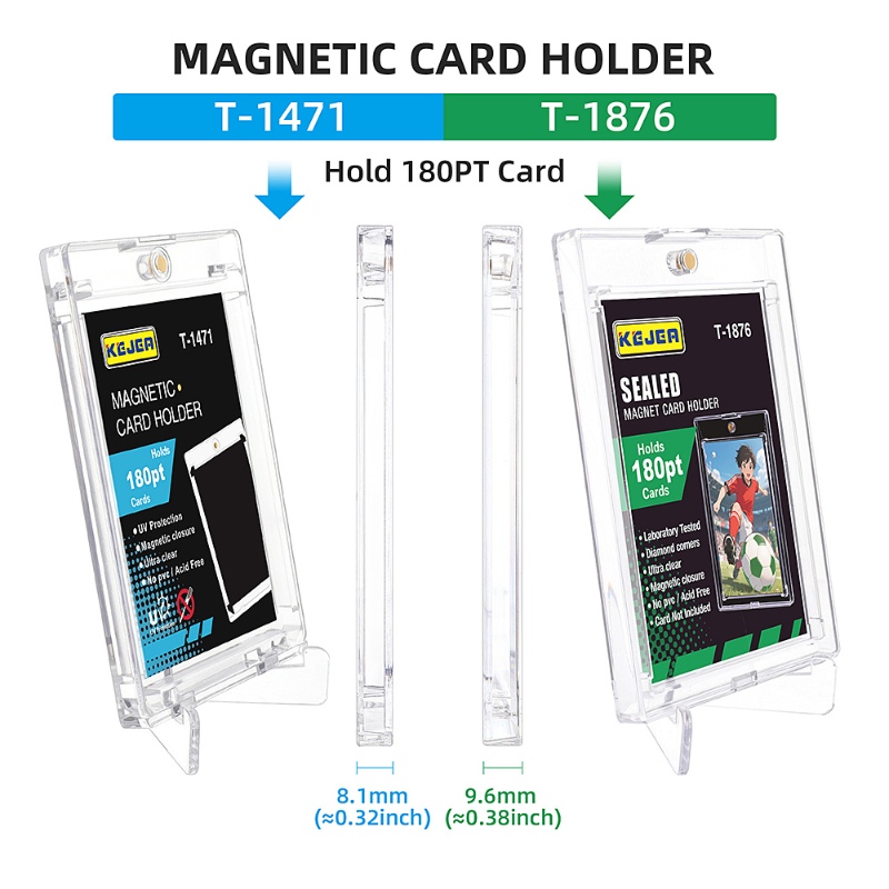 180pt Magnetic Card Holder Hard Plastic Holder High Transparent UV Resistant Basketball Volleyball Game Collection Trading Cards (10)