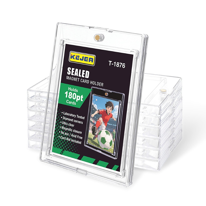 180pt Magnetic Card Holder Hard Plastic Holder High Transparent UV Resistant Basketball Volleyball Game Collection Trading Cards (12)