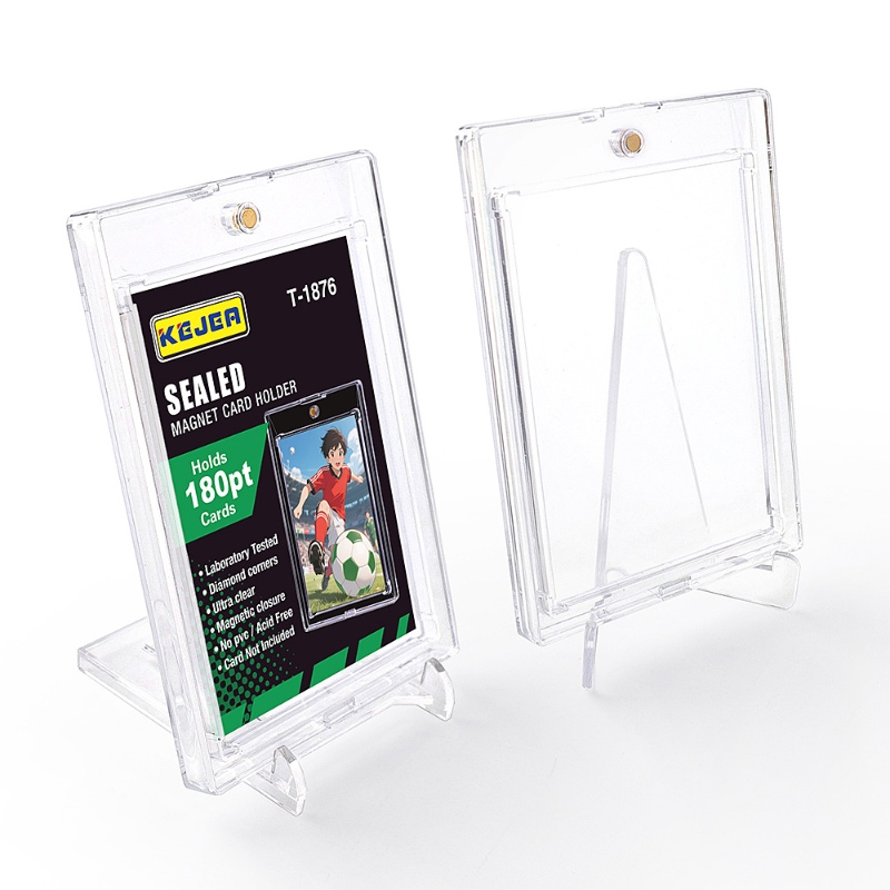 180pt Magnetic Card Holder Hard Plastic Holder High Transparent UV Resistant Basketball Volleyball Game Collection Trading Cards (14)