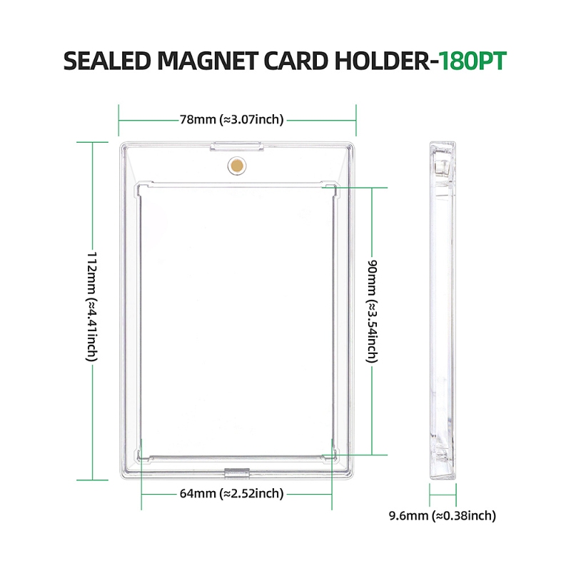 180pt Magnetic Card Holder Hard Plastic Holder High Transparent UV Resistant Basketball Volleyball Game Collection Trading Cards (16)