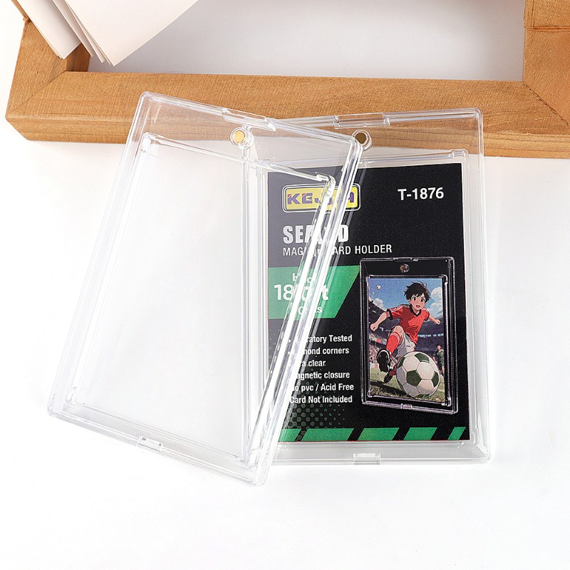 180pt Magnetic Card Holder Hard Plastic Holder High Transparent UV Resistant Basketball Volleyball Game Collection Trading Cards (4)