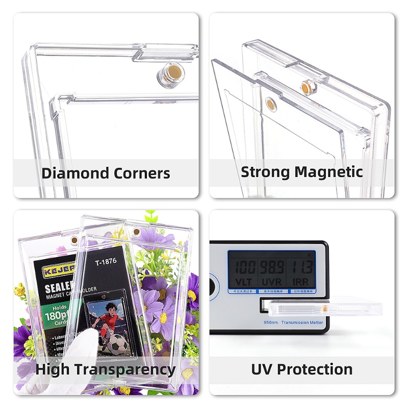 180pt Magnetic Card Holder Hard Plastic Holder High Transparent UV Resistant Basketball Volleyball Game Collection Trading Cards (7)