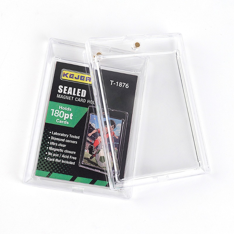 180pt Magnetic Card Holder Hard Plastic Holder High Transparent UV Resistant Basketball Volleyball Game Collection Trading Cards (9)