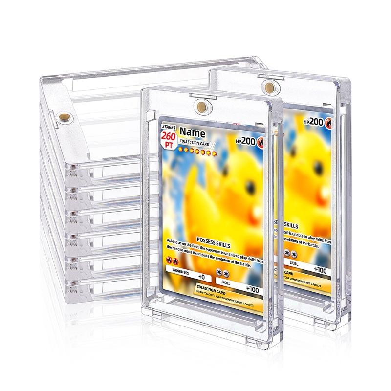 260 PT Thick Magnet Card Holder with UV Protection Hard Plastic Card Case Trading Game Card Pokémon Collectible Cards (1)