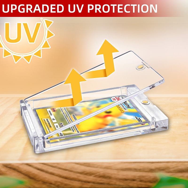 260 PT Thick Magnet Card Holder with UV Protection Hard Plastic Card Case Trading Game Card Pokémon Collectible Cards (10)