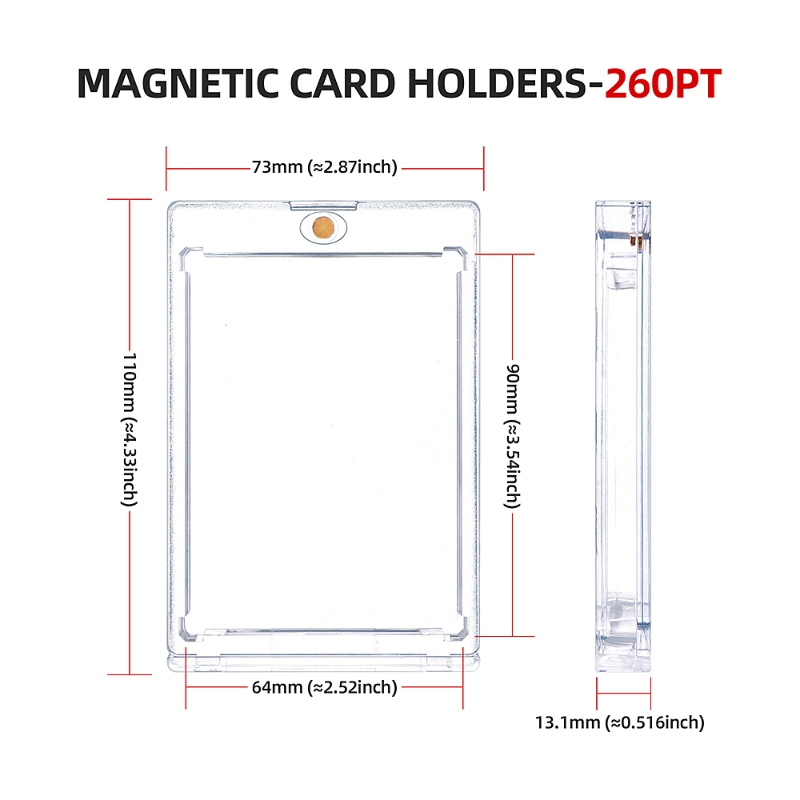 260 PT Thick Magnet Card Holder with UV Protection Hard Plastic Card Case Trading Game Card Pokémon Collectible Cards (19)