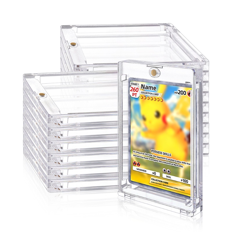 260 PT Thick Magnet Card Holder with UV Protection Hard Plastic Card Case Trading Game Card Pokémon Collectible Cards (2)