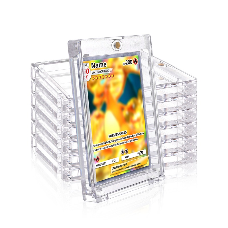 260 PT Thick Magnet Card Holder with UV Protection Hard Plastic Card Case Trading Game Card Pokémon Collectible Cards (3)