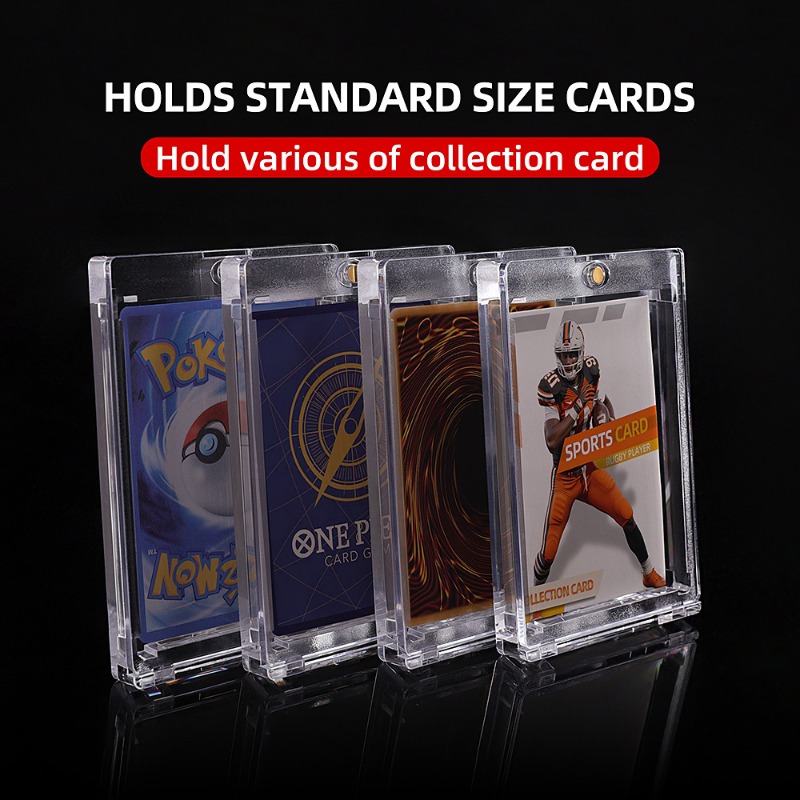 260 PT Thick Magnet Card Holder with UV Protection Hard Plastic Card Case Trading Game Card Pokémon Collectible Cards (5)