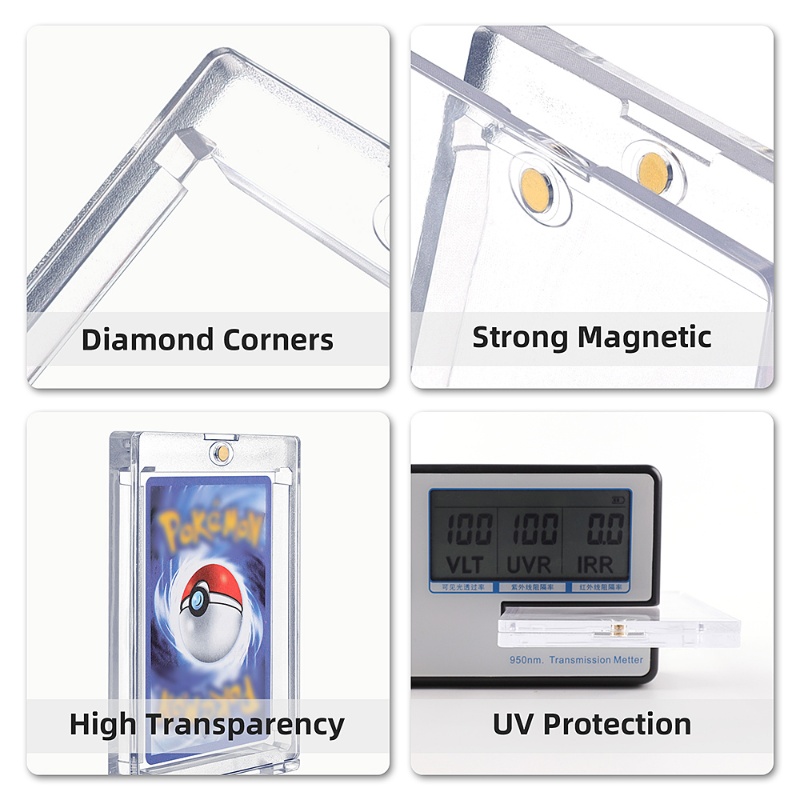 260 PT Thick Magnet Card Holder with UV Protection Hard Plastic Card Case Trading Game Card Pokémon Collectible Cards (7)