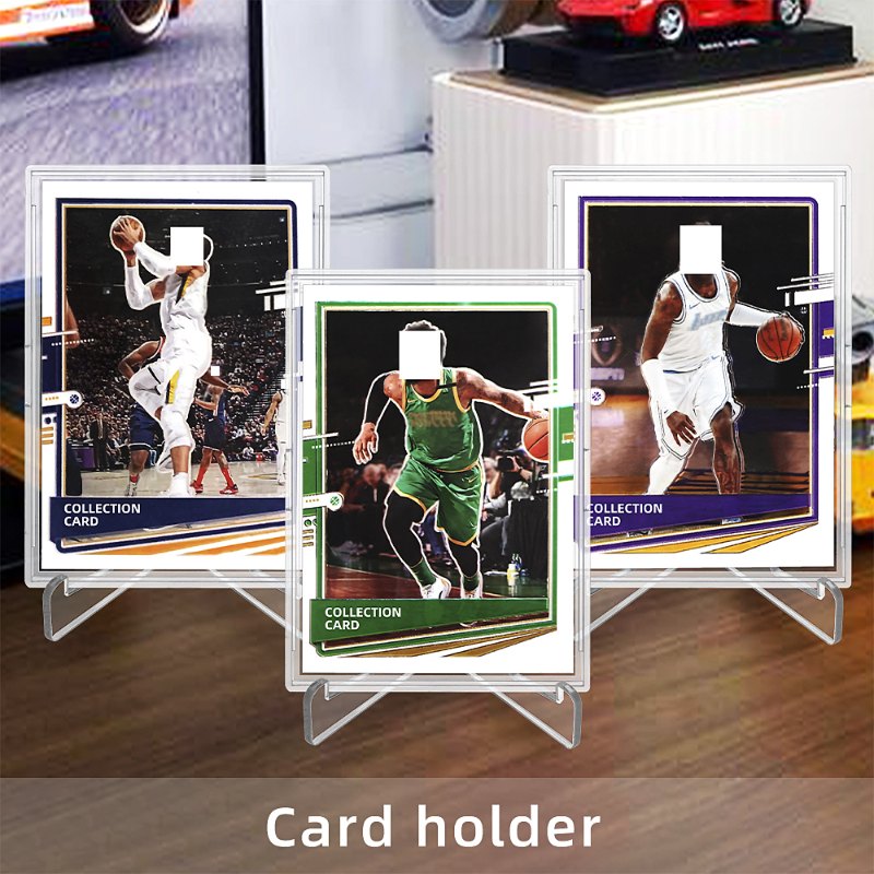 Acrylic Card Stands Card Holder Display Stand Clear Mini Easel Stand for Challenge Coins Graded Baseball Trading Cards (2)
