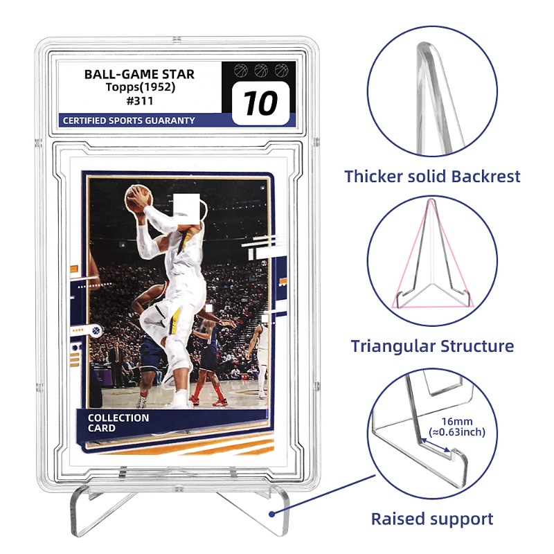 Acrylic Card Stands Card Holder Display Stand Clear Mini Easel Stand for Challenge Coins Graded Baseball Trading Cards (7)