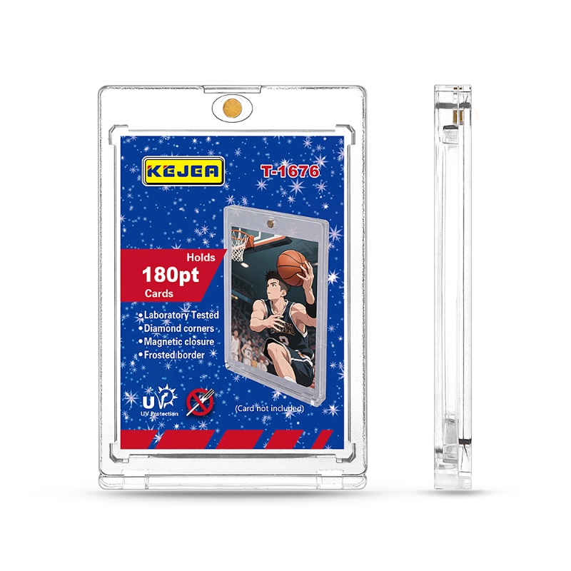 Kejea 180pt Strong Magnetic Magnetic Card Case Ultra Clear Security Closure for Sports & Game Collecting Trading Card Display