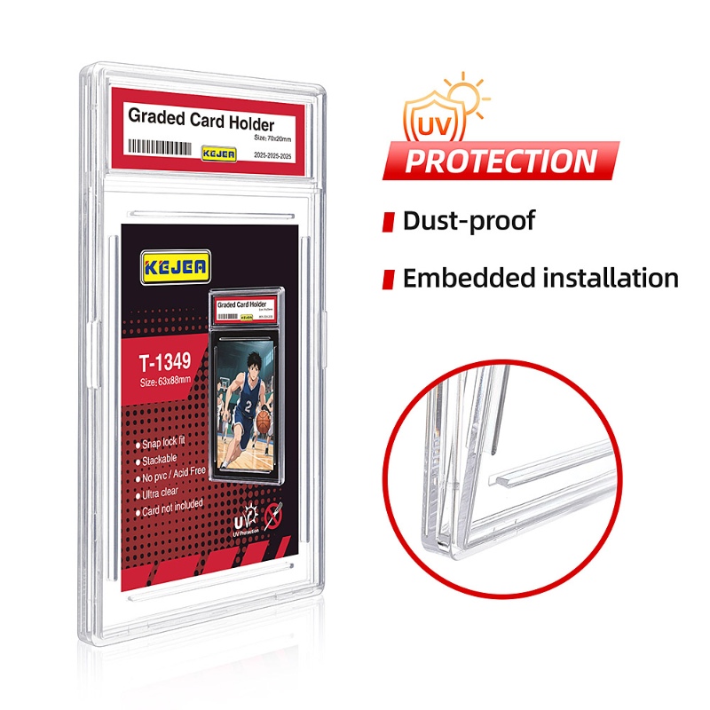 Kejea New Wholesale Premium Graded Badge Holder Ultra Clear Hard Plastic for Collecting Sports Trading Game Cards (12)
