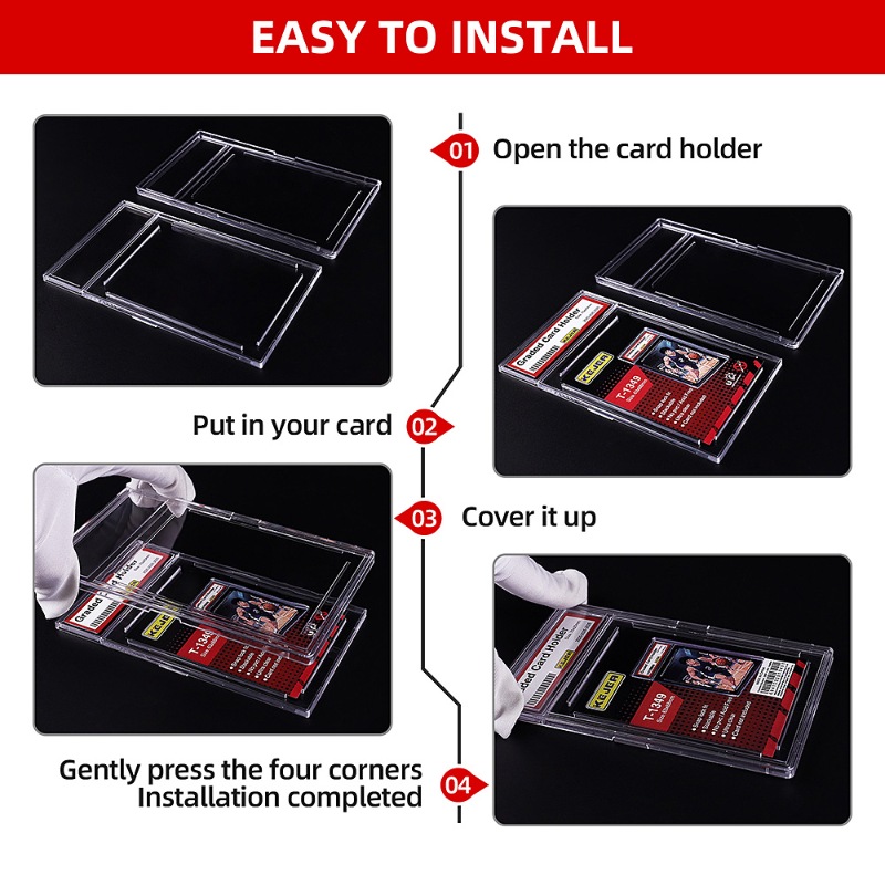 Kejea New Wholesale Premium Graded Badge Holder Ultra Clear Hard Plastic for Collecting Sports Trading Game Cards (5)