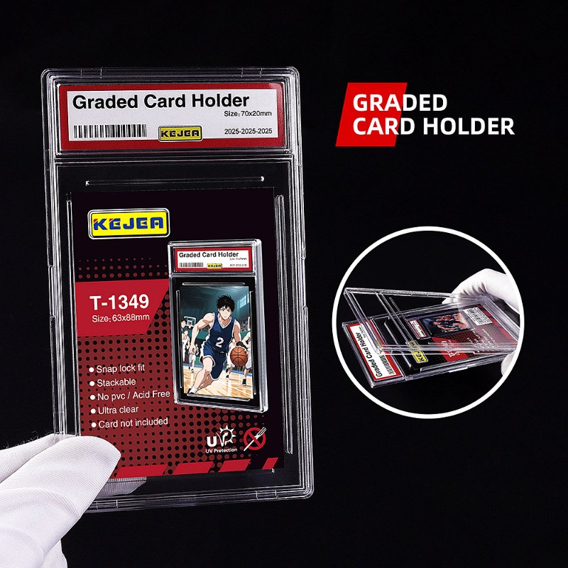 Kejea New Wholesale Premium Graded Badge Holder Ultra Clear Hard Plastic for Collecting Sports Trading Game Cards (7)