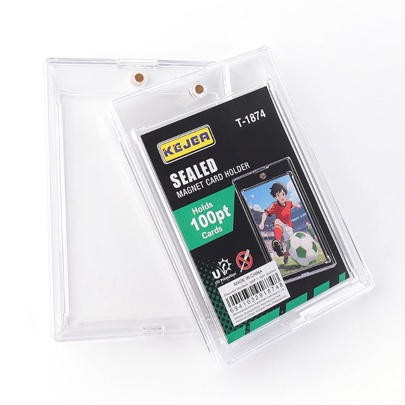 Kejea Sealed Magnetic Card Holder 100pt Ultra-Transparent UV-Resistant Thickened Card Case (10)