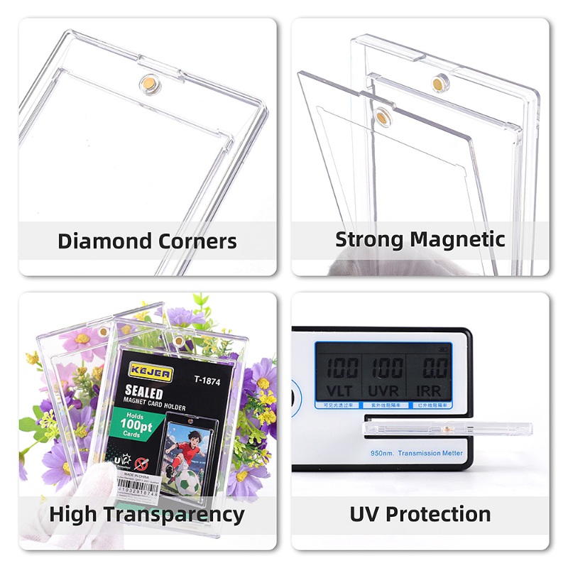 Kejea Sealed Magnetic Card Holder 100pt Ultra-Transparent UV-Resistant Thickened Card Case (4)