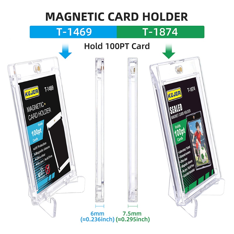 Kejea Sealed Magnetic Card Holder 100pt Ultra-Transparent UV-Resistant Thickened Card Case (6)