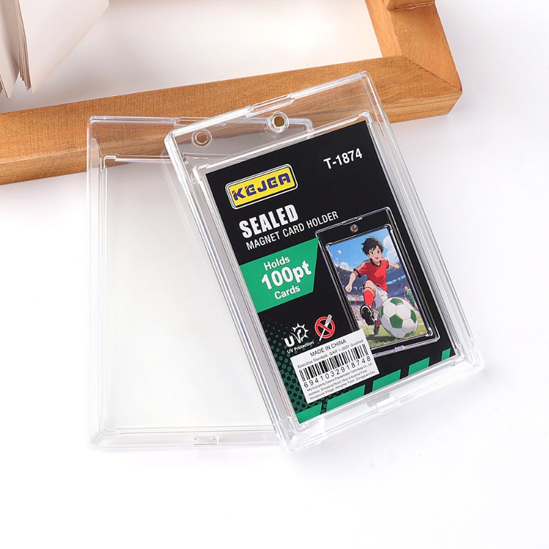 Kejea Sealed Magnetic Card Holder 100pt Ultra-Transparent UV-Resistant Thickened Card Case (7)