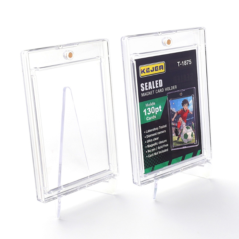 Kejea Sealed Magnetic Card Holder 130pt Ultra Transparent UV Resistant Thick Sleeve for Sports Trading Card Collections (1)