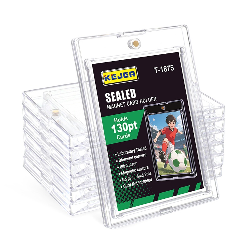 Kejea Sealed Magnetic Card Holder 130pt Ultra Transparent UV Resistant Thick Sleeve for Sports Trading Card Collections (11)