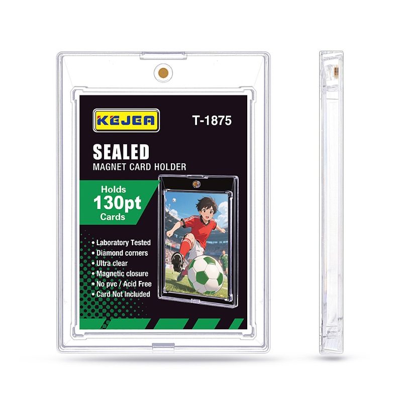 Kejea Sealed Magnetic Card Holder 130pt Ultra Transparent UV Resistant Thick Sleeve for Sports Trading Card Collections