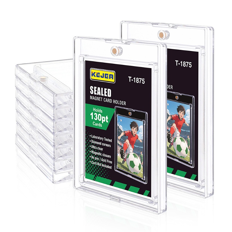 Kejea Sealed Magnetic Card Holder 130pt Ultra Transparent UV Resistant Thick Sleeve for Sports Trading Card Collections (6)