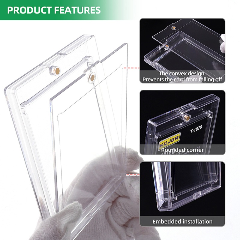 Kejea Sealed Magnetic Card Holder 130pt Ultra Transparent UV Resistant Thick Sleeve for Sports Trading Card Collections (9)