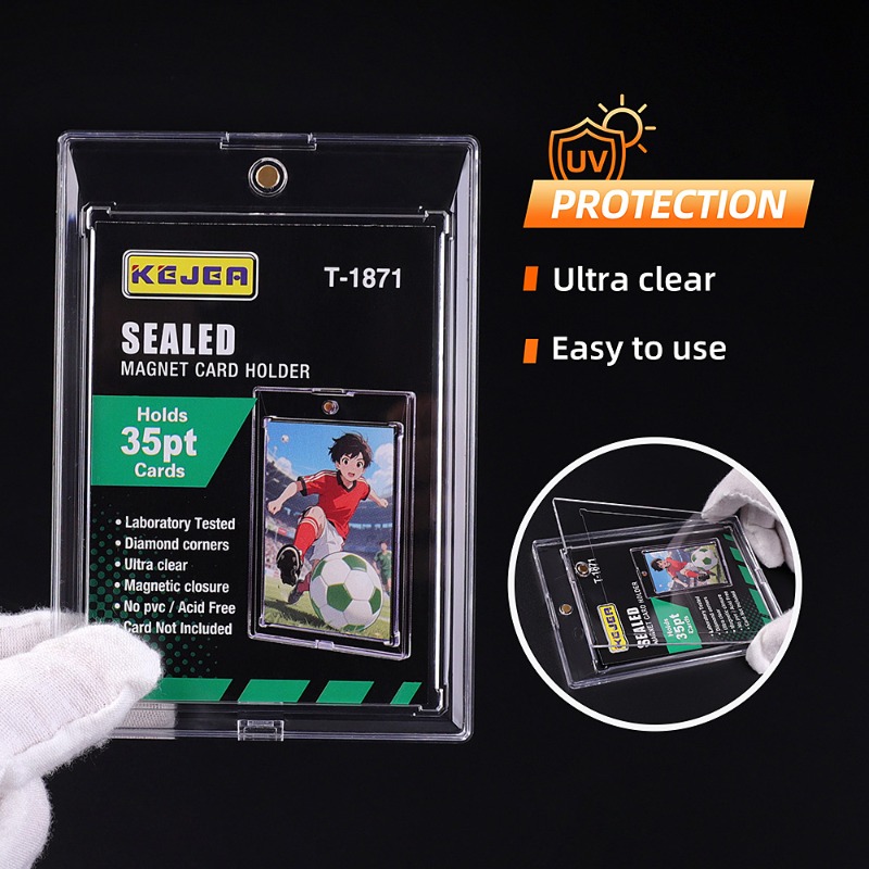 Kejea Sealed Magnetic Card Holder 35pt Ultra-Transparent UV-Resistant Extra-Thick Card Holder (16)