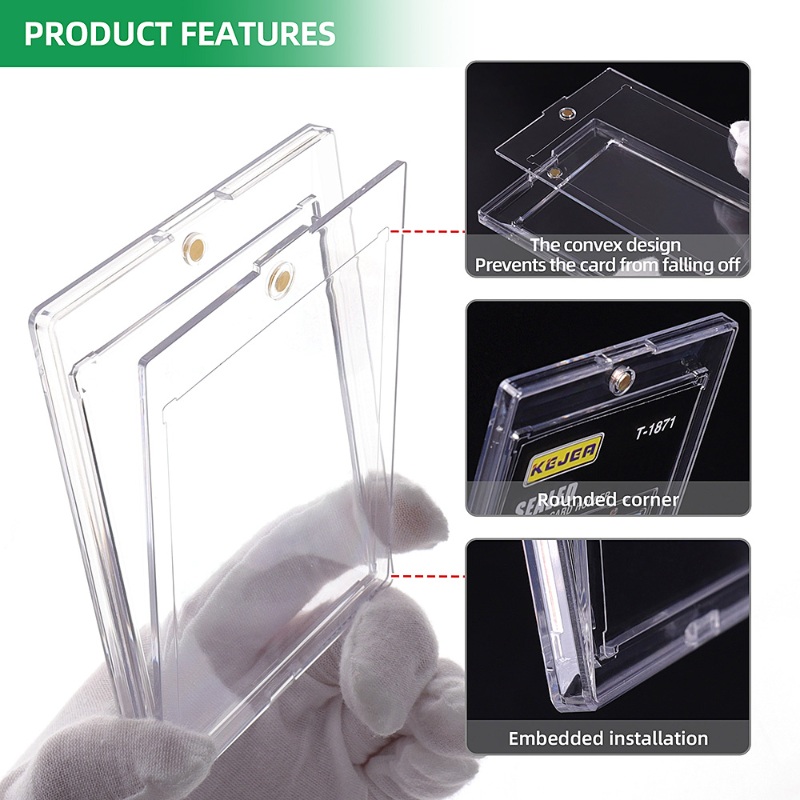 Kejea Sealed Magnetic Card Holder 35pt Ultra-Transparent UV-Resistant Extra-Thick Card Holder (5)