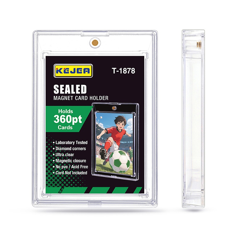 Kejea Sealed Magnetic Card Holder 360pt Ultra Transparent UV Resistant Ultra Thick Card Case for Sports Trading Card Collections