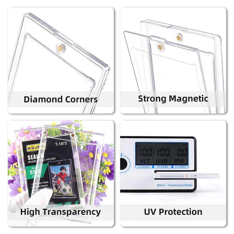 Kejea Sealed Magnetic Card Holder 55pt Ultra-Transparent UV-Resistant Hard Plastic Card Holder (1)