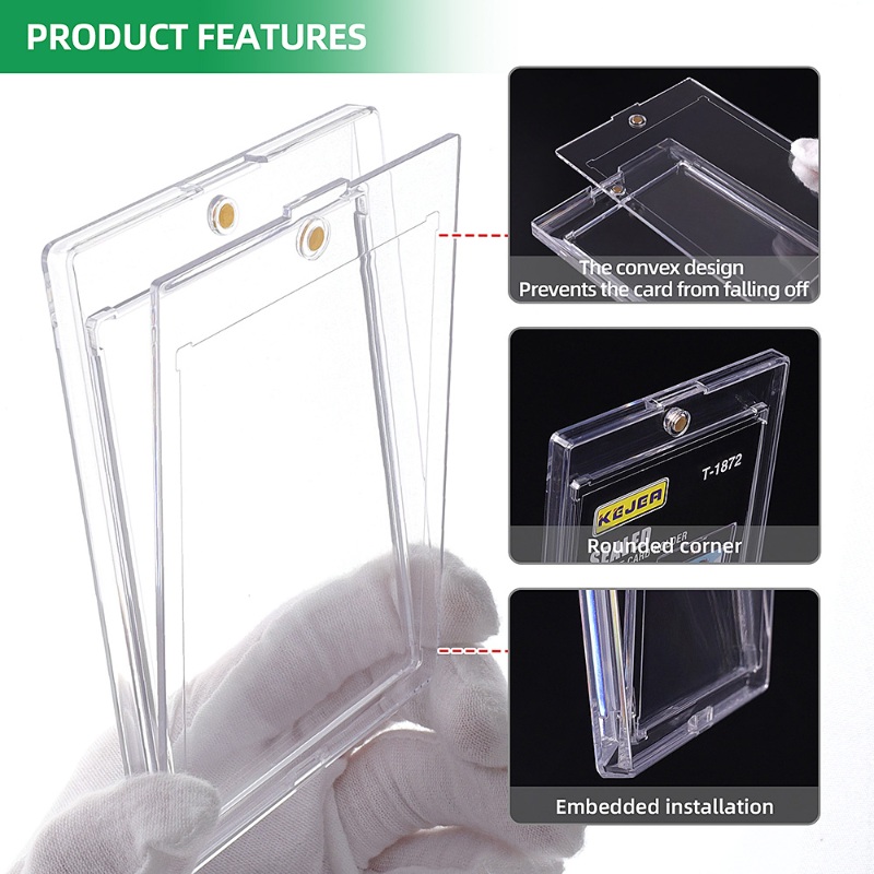 Kejea Sealed Magnetic Card Holder 55pt Ultra-Transparent UV-Resistant Hard Plastic Card Holder (4)