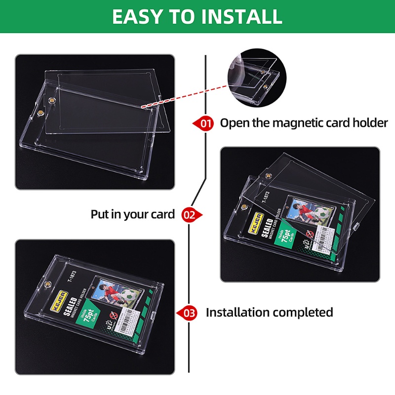 Kejea Sealed Magnetic Card Holder 75pt Ultra-Transparent UV-Resistant Collectible Card Holder (12)