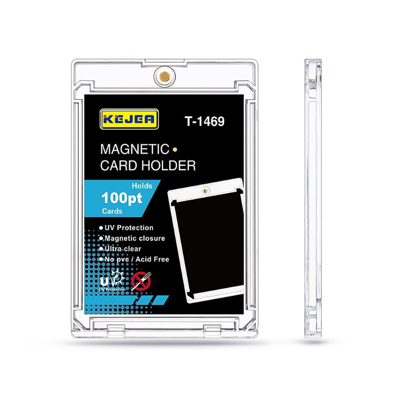 Kejea Thin One Touch Magnetic Card Holder Custom 100PT Ultra Clear for Trading Game Card Magnet Case Protector
