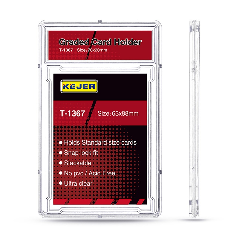 New Product Top Loader Clear Plastic Rigid Case for Trading Cases Transparent PS Trading Graded Card Slab Holders Protector Case