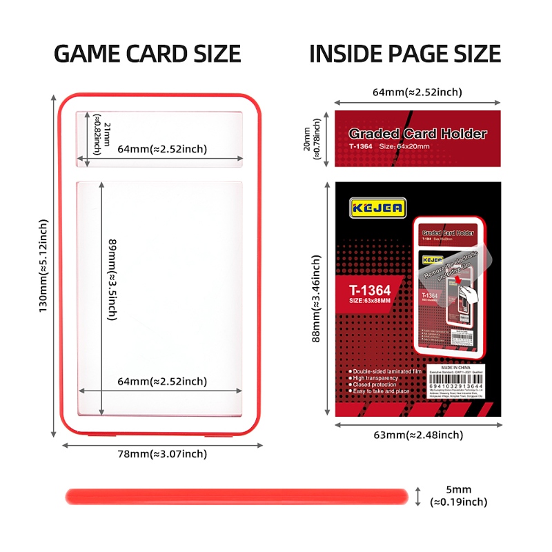 Plastic Graded Card Slab Bumpers Protector Display Graded Trading Cards (14)