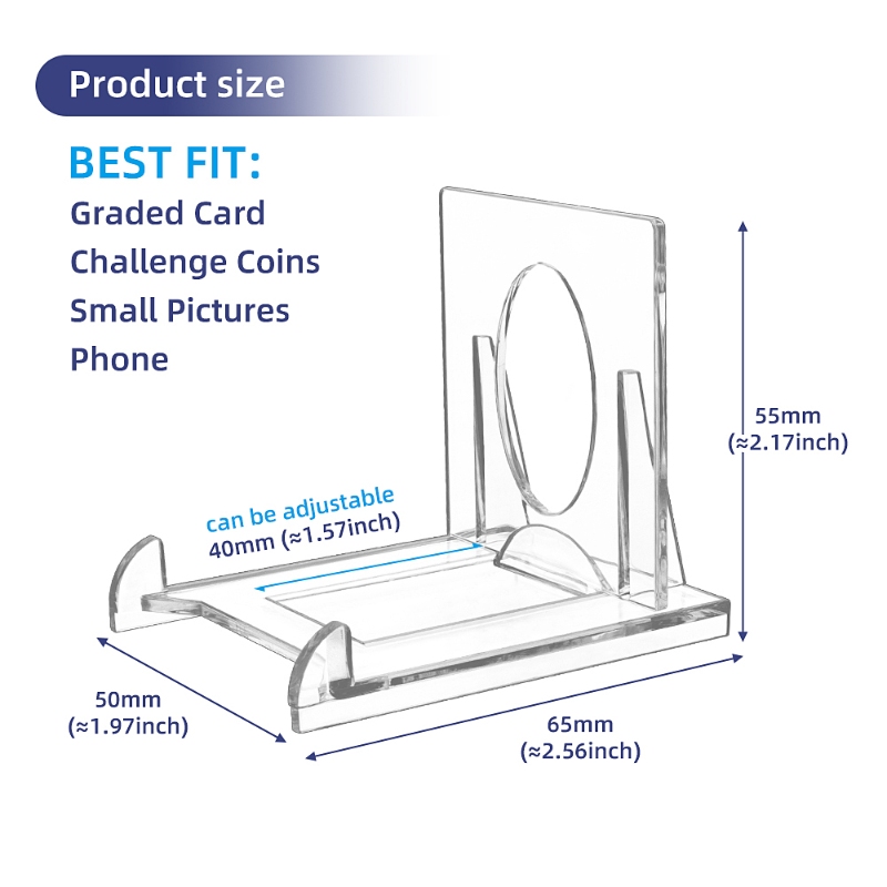 Plastic Mini Slab Stand Easel Clear Sliding Display 35PT Trading Game Sport Card Display Stand (10)