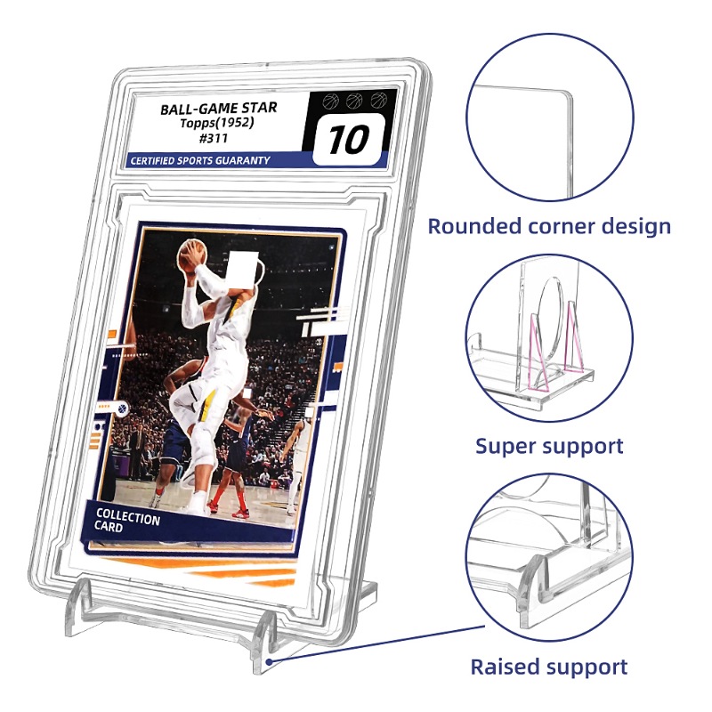 Plastic Mini Slab Stand Easel Clear Sliding Display 35PT Trading Game Sport Card Display Stand