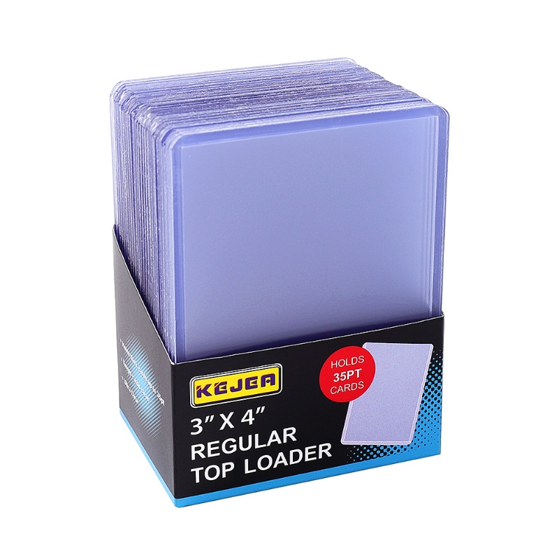 Super Clear Regular for Standard Card Slightly Flexible Top Loader Card Sleeves Premium Hard Plastic Card Protectors&ndash;Blue