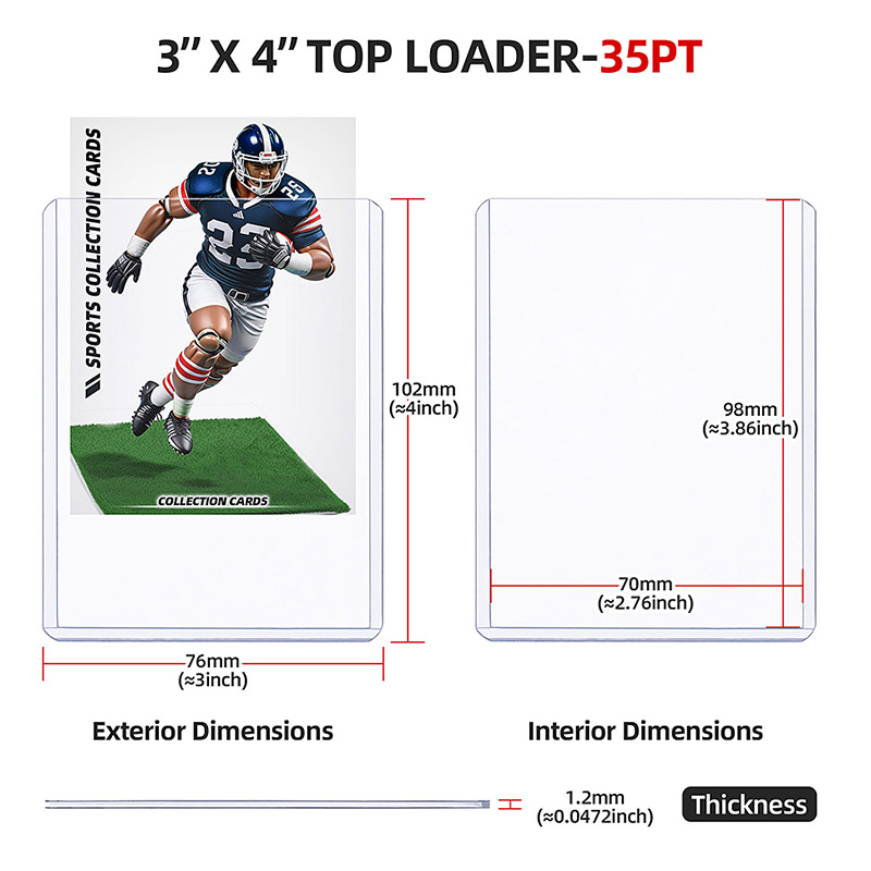 Super Clear Regular for Standard Card Slightly Flexible Top Loader Card Sleeves Premium Hard Plastic Card Protectors2