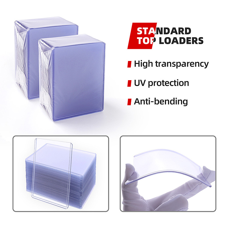 Super Clear Regular for Standard Card Slightly Flexible Top Loader Card Sleeves Premium Hard Plastic Card Protectors6