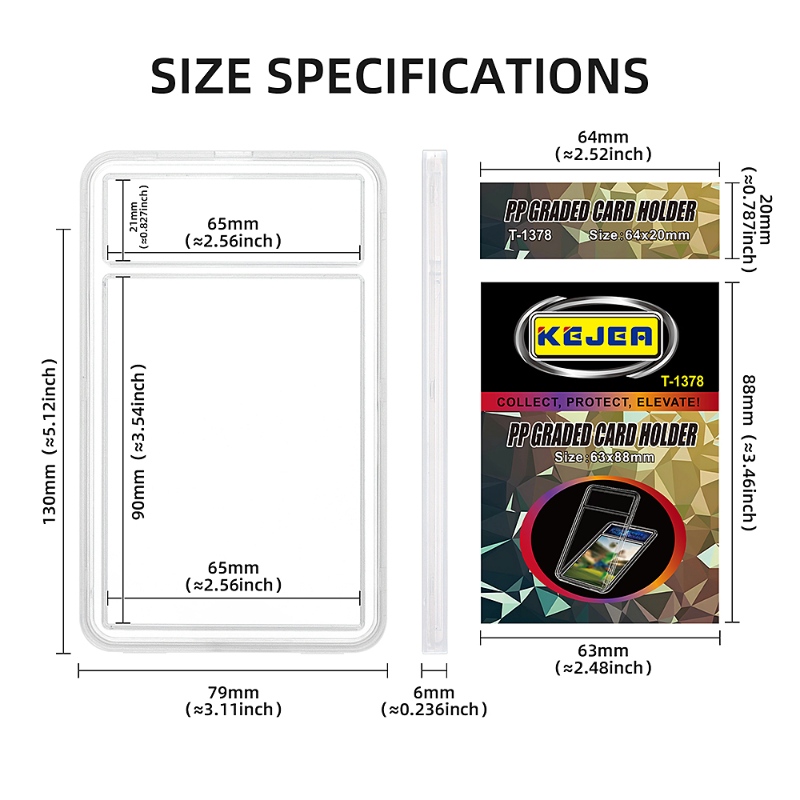 Transparent PP Graded Trading Card Sport Holder Baseball Graded Card Slab Psaed Slab Protector Cases (3)