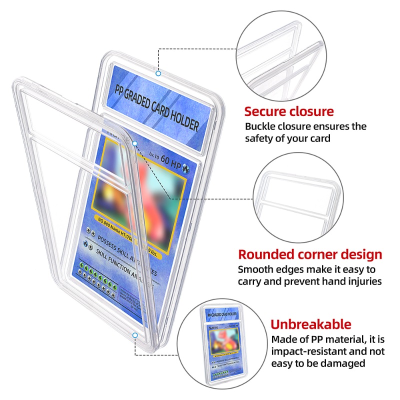 Transparent PP Graded Trading Card Sport Holder Baseball Graded Card Slab Psaed Slab Protector Cases (4)