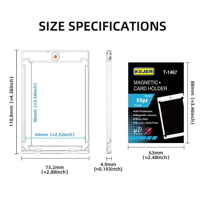 Wholesale 55 Pt 100% UV Protection Ultra Clear Rigid Case Magnetic Card (21)