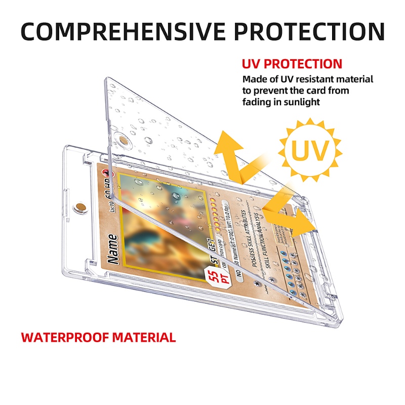 Wholesale 55 Pt 100% UV Protection Ultra Clear Rigid Case Magnetic Card (6)