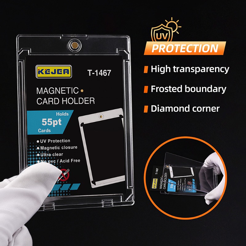 Wholesale 55 Pt 100% UV Protection Ultra Clear Rigid Case Magnetic Card (9)