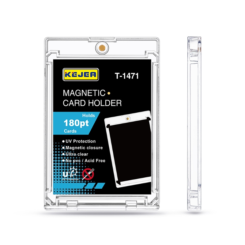 Wholesale Kejea 180PT Magnet Card Holder Top Loader Hard Plastic Sports Card Holder Magnet Badge Holder for Trading Cards