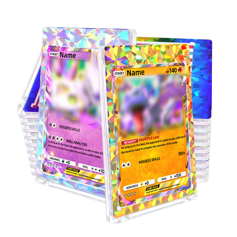 Custom Colorful One Touch Magnetic Card Holder Gold Color Baseball Card Case Trading Sports Card Holder for Display